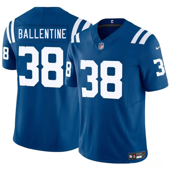 Men's Indianapolis Colts #38 Corey Ballentine Blue 2025 F.U.S.E. Vapor Limited Stitched Football Jersey Men's Indianapolis Colts #38 Corey Ballentine Blue 2025 F.U.S.E. Vapor Limited Stitched Football Jersey