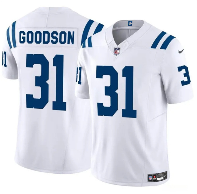 Men's Indianapolis Colts #31 Tyler Goodson White 2024 F.U.S.E. Vapor Limited Stitched Football Jersey Men's Indianapolis Colts #31 Tyler Goodson White 2024 F.U.S.E. Vapor Limited Stitched Football Jersey