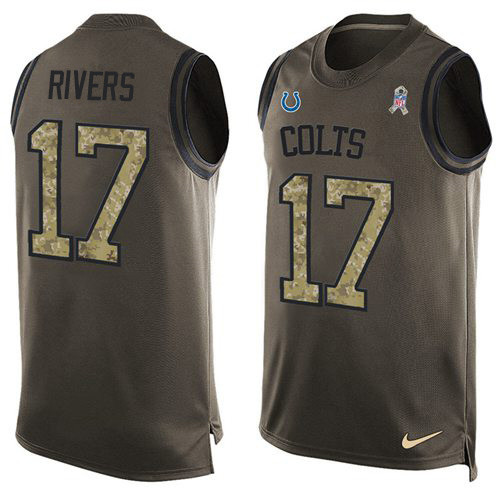 Nike Colts #17 Philip Rivers Green Men's Stitched NFL Limited Salute To Service Tank Top Jersey Nike Colts #17 Philip Rivers Green Men's Stitched NFL Limited Salute To Service Tank Top Jersey