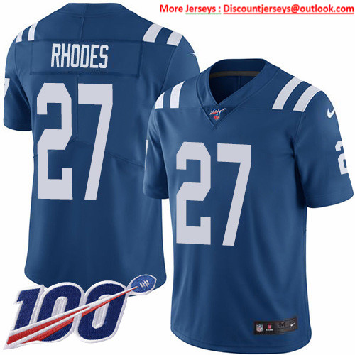 Nike Colts #27 Xavier Rhodes Royal Blue Team Color Men's Stitched NFL 100th Season Vapor Untouchable Limited Jersey
