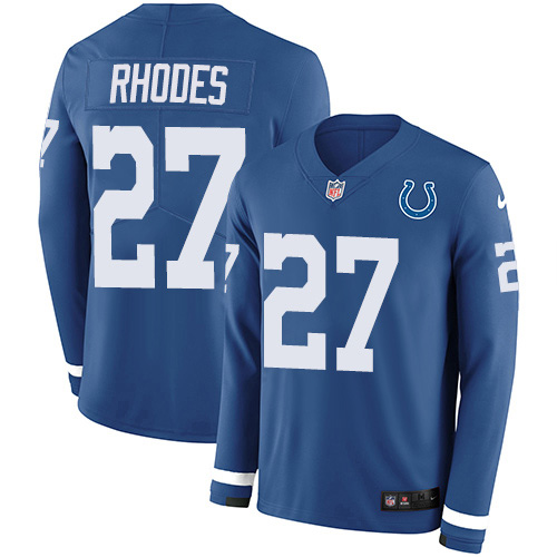 Nike Colts #27 Xavier Rhodes Royal Blue Team Color Men's Stitched NFL Limited Therma Long Sleeve Jersey Nike Colts #27 Xavier Rhodes Royal Blue Team Color Men's Stitched NFL Limited Therma Long Sleeve Jersey