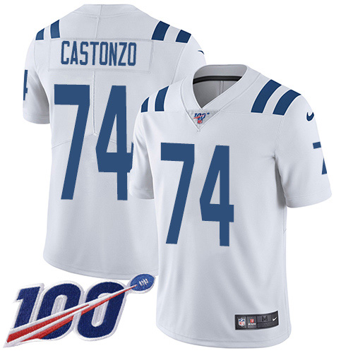 Nike Colts #74 Anthony Castonzo White Men's Stitched NFL 100th Season Vapor Untouchable Limited Jersey Nike Colts #74 Anthony Castonzo White Men's Stitched NFL 100th Season Vapor Untouchable Limited Jersey