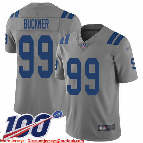 Nike Colts #99 DeForest Buckner Gray Men's Stitched NFL Limited Inverted Legend 100th Season Jersey