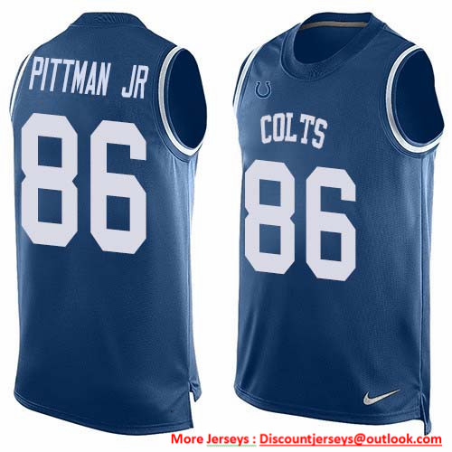Nike Colts #86 Michael Pittman Jr. Royal Blue Team Color Men's Stitched NFL Limited Tank Top Jersey