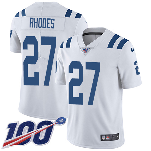 Nike Colts #27 Xavier Rhodes White Men's Stitched NFL 100th Season Vapor Untouchable Limited Jersey Nike Colts #27 Xavier Rhodes White Men's Stitched NFL 100th Season Vapor Untouchable Limited Jersey