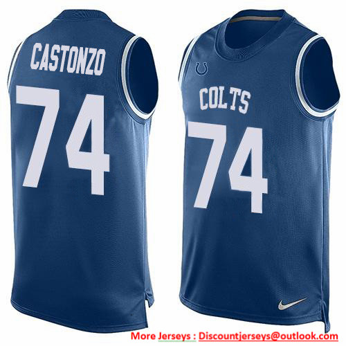 Nike Colts #74 Anthony Castonzo Royal Blue Team Color Men's Stitched NFL Limited Tank Top Jersey