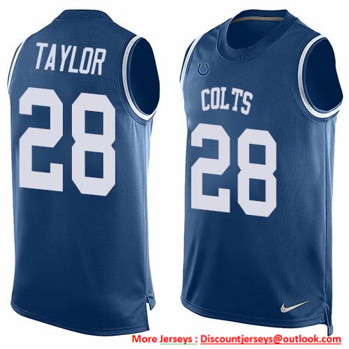 Nike Colts #28 Jonathan Taylor Royal Blue Team Color Men's Stitched NFL Limited Tank Top Jersey