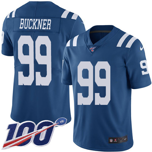 Nike Colts #99 DeForest Buckner Royal Blue Men's Stitched NFL Limited Rush 100th Season Jersey Nike Colts #99 DeForest Buckner Royal Blue Men's Stitched NFL Limited Rush 100th Season Jersey