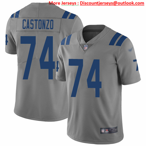 Nike Colts #74 Anthony Castonzo Gray Men's Stitched NFL Limited Inverted Legend Jersey Nike Colts #74 Anthony Castonzo Gray Men's Stitched NFL Limited Inverted Legend Jersey