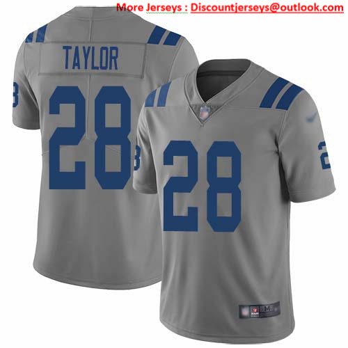 Nike Colts #28 Jonathan Taylor Gray Men's Stitched NFL Limited Inverted Legend Jersey