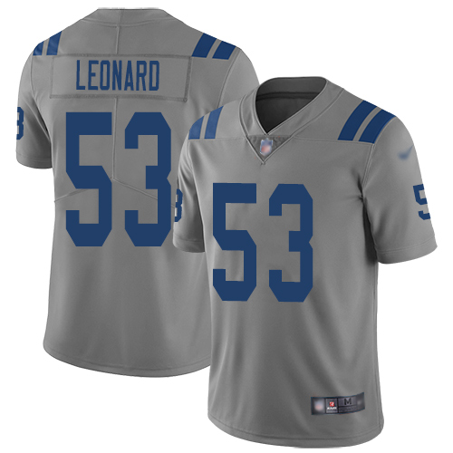 Colts #53 Darius Leonard Gray Men's Stitched Football Limited Inverted Legend Jersey Colts #53 Darius Leonard Gray Men's Stitched Football Limited Inverted Legend Jersey