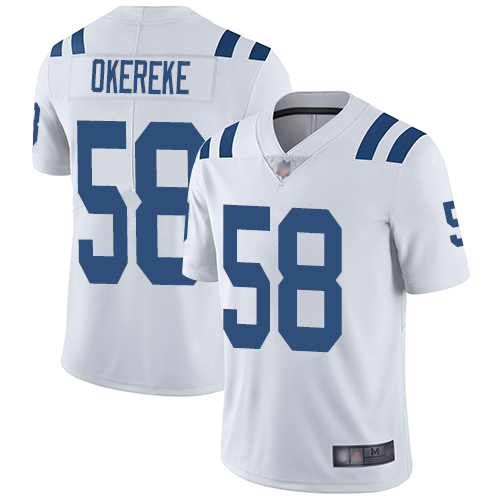 Colts #58 Bobby Okereke White Men's Stitched Football Vapor Untouchable Limited Jersey Colts #58 Bobby Okereke White Men's Stitched Football Vapor Untouchable Limited Jersey