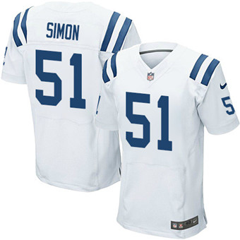 Nike Colts #51 John Simon White Men's Stitched NFL Elite Jersey Nike Colts #51 John Simon White Men's Stitched NFL Elite Jersey