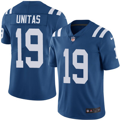Nike Colts #19 Johnny Unitas Royal Blue Team Color Men's Stitched NFL Vapor Untouchable Limited Jersey Nike Colts #19 Johnny Unitas Royal Blue Team Color Men's Stitched NFL Vapor Untouchable Limited Jersey