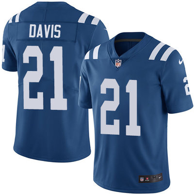 Nike Colts #21 Vontae Davis Royal Blue Team Color Men's Stitched NFL Vapor Untouchable Limited Jersey