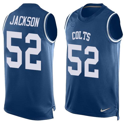 Nike Colts #52 D'Qwell Jackson Royal Blue Team Color Men's Stitched NFL Limited Tank Top Jersey Nike Colts #52 D'Qwell Jackson Royal Blue Team Color Men's Stitched NFL Limited Tank Top Jersey