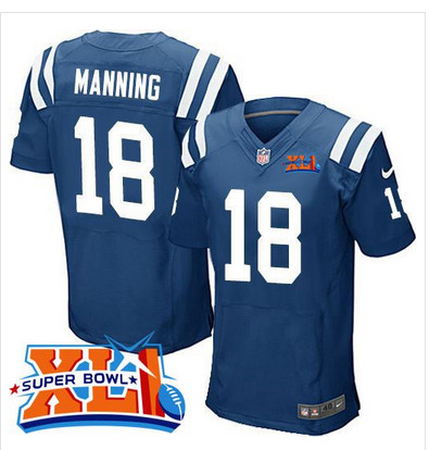 Nike Colts #18 Peyton Manning Royal Blue Team Color Super Bowl XLI Men's Stitched NFL Elite Jersey Nike Colts #18 Peyton Manning Royal Blue Team Color Super Bowl XLI Men's Stitched NFL Elite Jersey