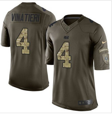 Nike Indianapolis Colts #4 Adam Vinatieri Green Men's Stitched NFL Limited Salute to Service Jersey