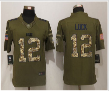 Nike Indianapolis Colts #12 Andrew Luck Green Salute To Service Limited Jersey