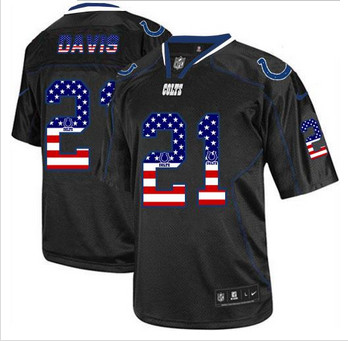 New Indianapolis Colts #21 Vontae Davis Black Men''s Stitched NFL Elite USA Flag Fashion Jersey New Indianapolis Colts #21 Vontae Davis Black Men''s Stitched NFL Elite USA Flag Fashion Jersey