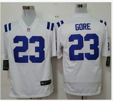 New Indianapolis Colts #23 Frank Gore White Men's Stitched NFL Game Jersey