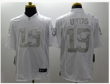 New Indianapolis Colts #19 Johnny Unitas White Men's Stitched NFL Limited Platinum Jersey New Indianapolis Colts #19 Johnny Unitas White Men's Stitched NFL Limited Platinum Jersey