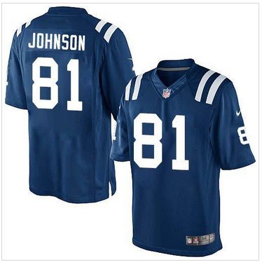 NEW Indianapolis Colts #81 Andre Johnson Royal Blue Team Color Men's Stitched NFL Limited Jersey