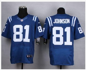 New Colts #81 Andre Johnson Royal Blue Team Color Men's Stitched NFL Elite Jersey