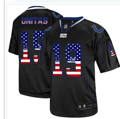 NEW Indianapolis Colts #19 Johnny Unitas Black NFL Elite USA Flag Fashion Jersey NEW Indianapolis Colts #19 Johnny Unitas Black NFL Elite USA Flag Fashion Jersey