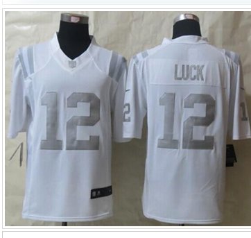 NEW Indianapolis Colts #12 Andrew Luck White NFL Limited Platinum Jersey NEW Indianapolis Colts #12 Andrew Luck White NFL Limited Platinum Jersey