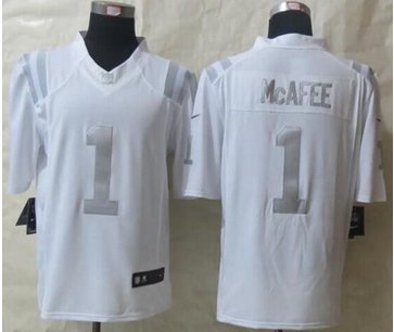 NEW Indianapolis Colts #1 Pat McAfee White NFL Limited Platinum Jersey NEW Indianapolis Colts #1 Pat McAfee White NFL Limited Platinum Jersey