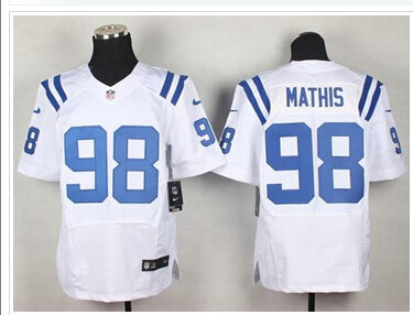 NEW Colts #98 Robert Mathis White Men's Stitched NFL Elite Jersey