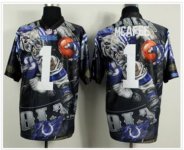 NEW Indianapolis Colts #1 Pat McAfee Team Color NFL Elite Fanatical Version Jersey