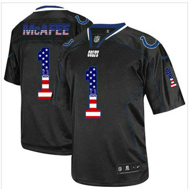 New Indianapolis Colts #1 Pat Mcafee USA Flag Fashion Black Elite Jerseys New Indianapolis Colts #1 Pat Mcafee USA Flag Fashion Black Elite Jerseys
