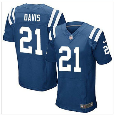 NEW Indianapolis Colts #21 Vontae Davis Royal Blue Team Color NFL Elite Jersey