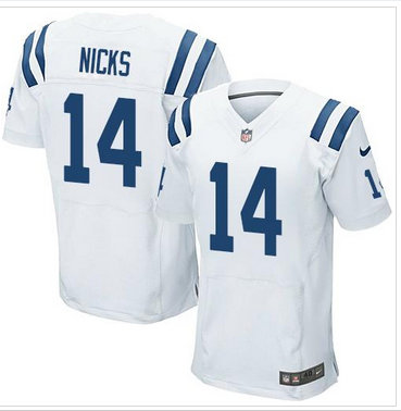 NEW Indianapolis Colts #14 Hakeem Nicks White NFL Elite Jersey