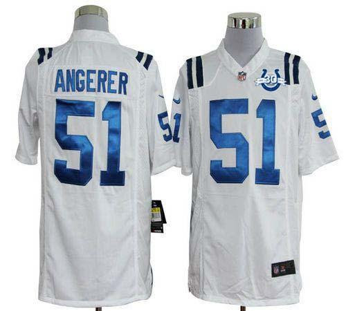 NEW Colts #51 Pat Angerer White With 30TH Seasons Patch Men's Stitched NFL Game Jersey NEW Colts #51 Pat Angerer White With 30TH Seasons Patch Men's Stitched NFL Game Jersey