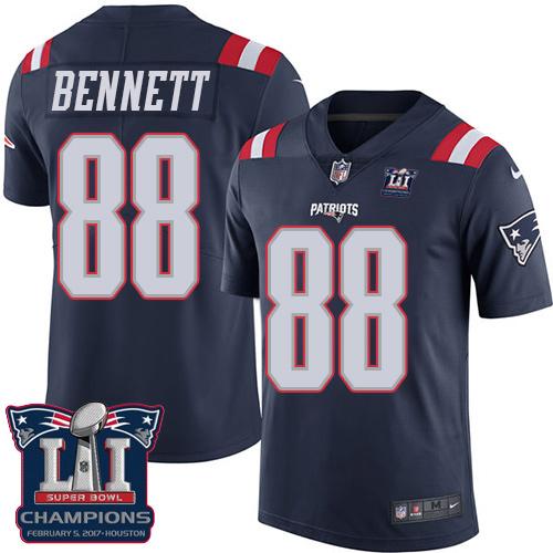 Nike Patriots #88 Martellus Bennett Navy Blue Super Bowl LI Champions Youth Stitched NFL Limited Rush Jersey