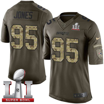 Nike Patriots #95 Chandler Jones Green Super Bowl LI 51 Youth Stitched NFL Limited Salute to Service Jersey