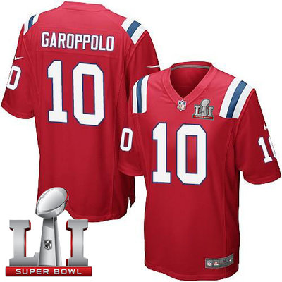 Nike Patriots #10 Jimmy Garoppolo Red Alternate Super Bowl LI 51 Youth Stitched NFL Elite Jersey