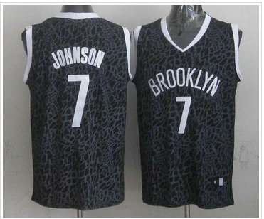 Brooklyn Nets #7 Joe Johnson Black Crazy Light NBA Jersey