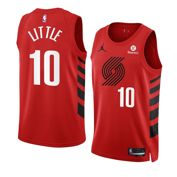 Men's Portland Trail Blazers #10 Nassir Little 2022 23 Red Statement Edition Swingman Stitched Basketball Jersey