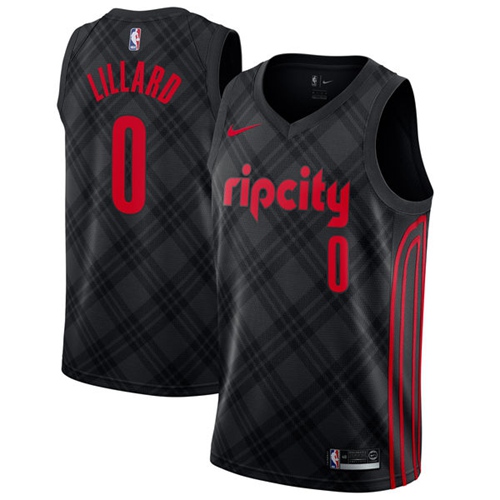 Nike Blazers #0 Damian Lillard Black NBA Swingman City Edition Jersey