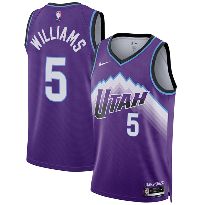 Men's Utah Jazz #5 Cody Williams Purple 2025 Icon Edition Stitched Basketball Jersey Men's Utah Jazz #5 Cody Williams Purple 2025 Icon Edition Stitched Basketball Jersey