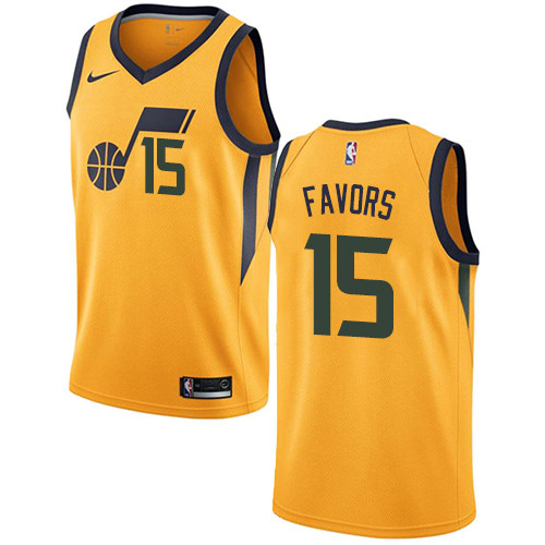 Nike Jazz #15 Derrick Favors Yellow NBA Swingman Statement Edition Nike Jazz #15 Derrick Favors Yellow NBA Swingman Statement Edition