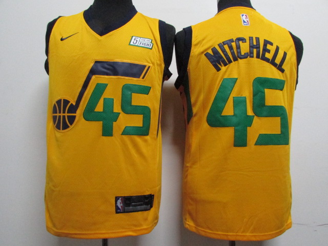 Jazz #45 Donovan Mitchell Yellow Nike Swingman Jersey