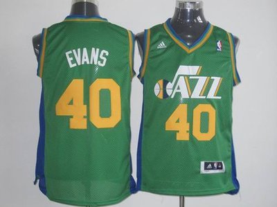 Utah Jazz 40 Jeremy Evans Green Jersey