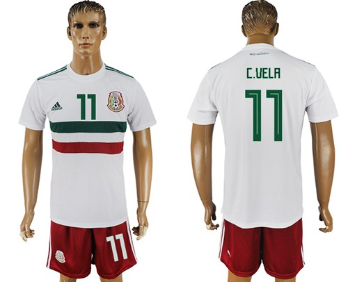 Mexico #11 C.Vela Away Soccer Country Jersey