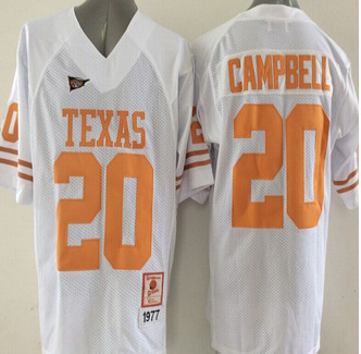 Texas Longhorns #20 Earl Campbell White Stitched NCAA Jersey Texas Longhorns #20 Earl Campbell White Stitched NCAA Jersey