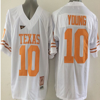 Texas Longhorns #10 Vince Young White Stitched NCAA Jersey